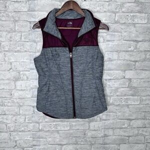 The‎ North Face Vest Womens Size Small Gray Maroon Colorblock Outdoor  Pockets